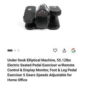Electric Pedal Elliptical Machine Electric Ellipse Leg Exerciser Under Desk NEW